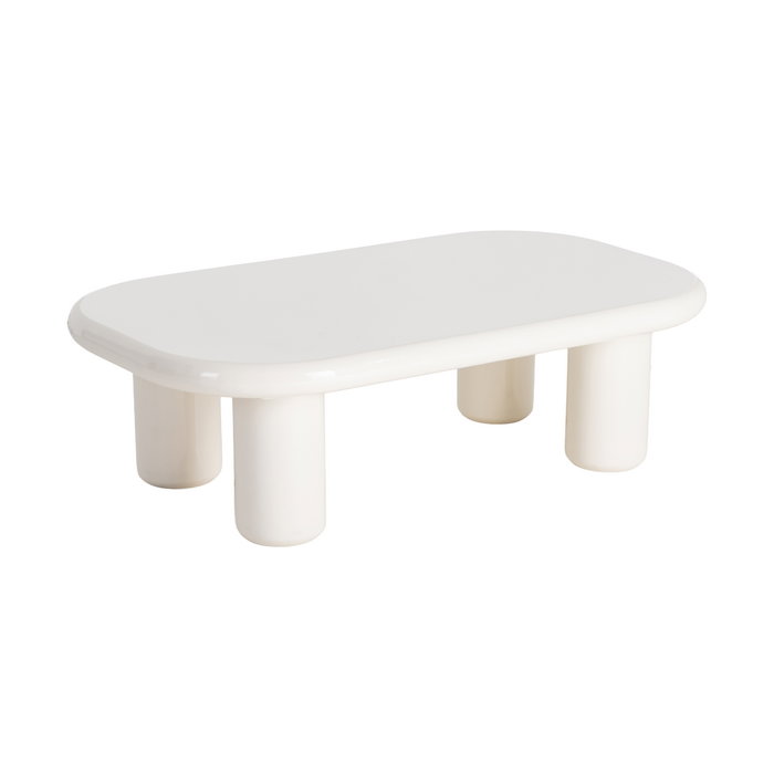 Mesa Centro Lacado Crema Dm Salón 118 X 68 X 37 cm