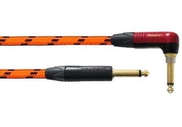 Cordial Cable de Instrumento Jack-Jack Acodado Silent Naranja UV 3M CMJ3FMUN