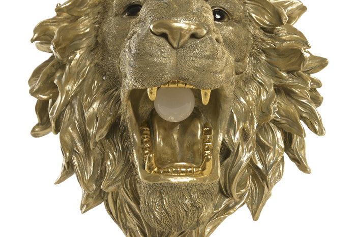 DKD Home Decor Lámpara de Pared Aplique Resina León Dorado DKD Home Decor Lámpara de Pared Aplique Resina León Dorado