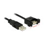 DeLOCK Cable USB 2.0 Tipo-A macho a hembra para instalación, 1 m