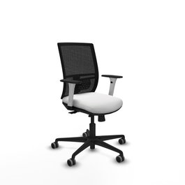 PIQUERAS Y CRESPO Silla de oficina Yunquera con mecanismo Sincro/Traslack, Blanco y Negro