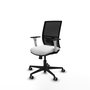 PIQUERAS Y CRESPO Silla de oficina Yunquera con mecanismo Sincro/Traslack, Blanco y Negro