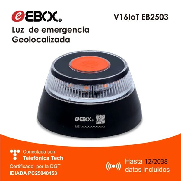 Ebox Baliza de Emergencia V16 IoT EB2503 Geolocalizada Homologada DGT