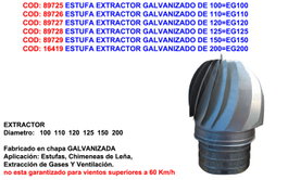 Estufa extractor galvanizado EG100