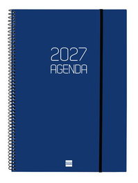 Finocam Agenda Anual 2027 Catalán Espiral Basic Opaque Azul
