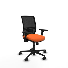 PIQUERAS Y CRESPO Silla de oficina Yunquera Naranja con Brazos 3D