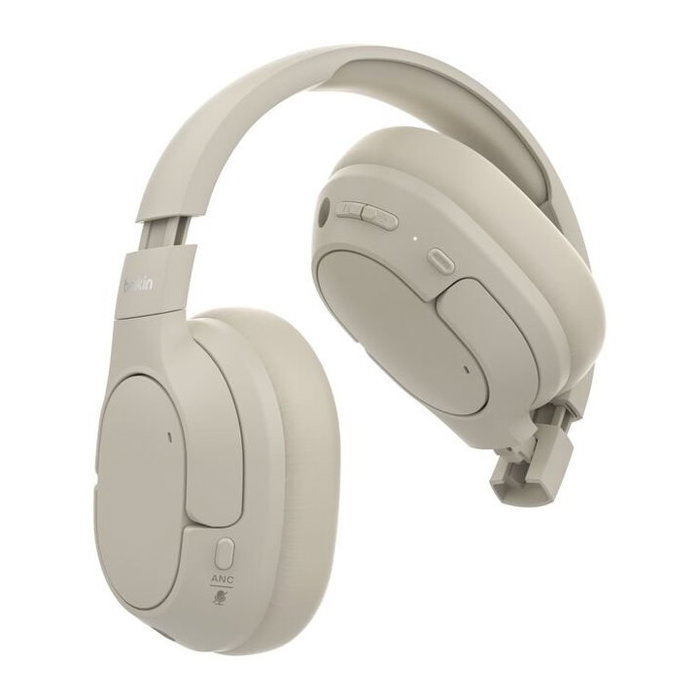 Belkin Auriculares AUD008HQSA Bluetooth Circumaurales Inalámbricos con Cancelación de Ruido Híbrida, 40 mm, USB-C, Blanco Belkin Auriculares AUD008HQSA Bluetooth Circumaurales Inalámbricos con Cancelación de Ruido Híbrida, 40 mm, USB-C, Blanco