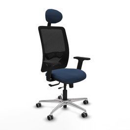 PIQUERAS Y CRESPO Silla de oficina Zulema con mecanismo Sincro/Traslack, Azul marino y Negro