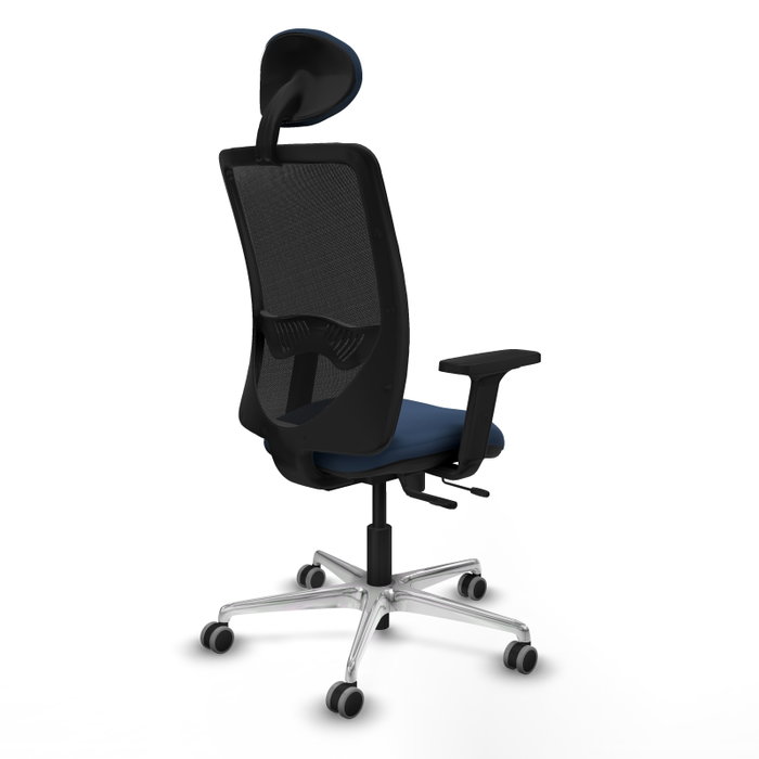 PIQUERAS Y CRESPO Silla de oficina Zulema con mecanismo Sincro/Traslack, Azul marino y Negro