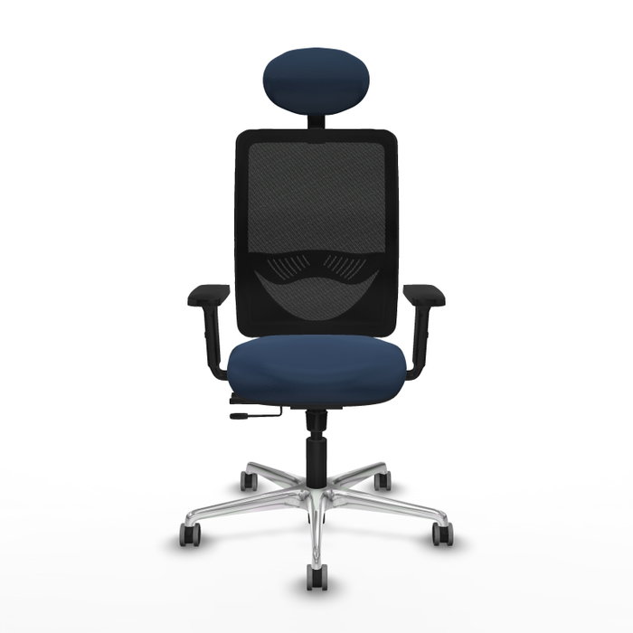 PIQUERAS Y CRESPO Silla de oficina Zulema con mecanismo Sincro/Traslack, Azul marino y Negro
