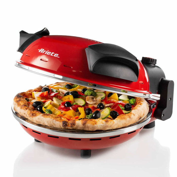 Ariete 909 Mini Horno para Pizza con Piedra Refractaria, Rojo y Negro
