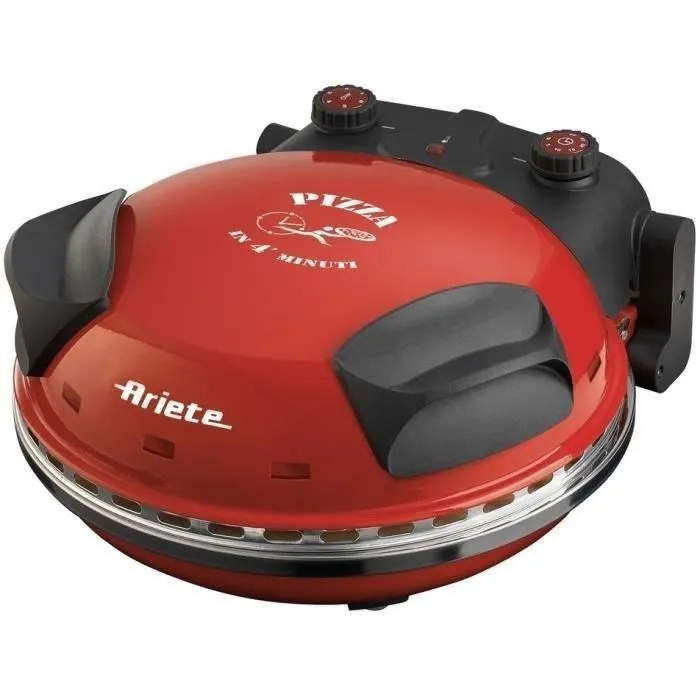 Ariete 909 Mini Horno para Pizza con Piedra Refractaria, Rojo y Negro