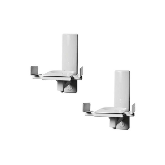 B-Tech BT77 Soporte de pared lateral para altavoces, 25 kg, 135-280 mm, inclinación +/-10°, giro 360°, blanco