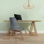 Home Deco Factory Silla COPENHAGUE Acolchada Gris Diseño Escandinavo Patas Madera Haya 49x58 cm