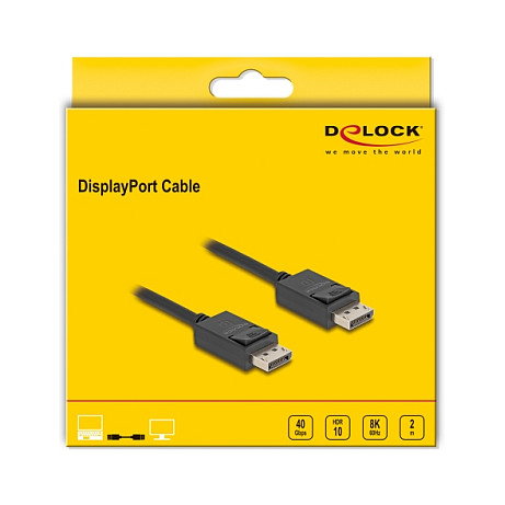 DeLOCK Cable DisplayPort 2.1 16K 8K 40 Gbps 2 m