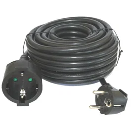 Silver Electric Cable prolongador de corriente 2m H05VV-F 3x1.5mm², 250V, 16A, 3500W, negro, para interior