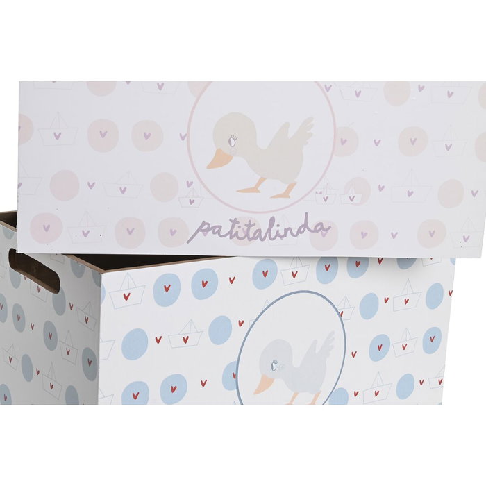 DKD Home Decor Caja MDF 36x21x18 Patitos y Mapache Surtido de 2