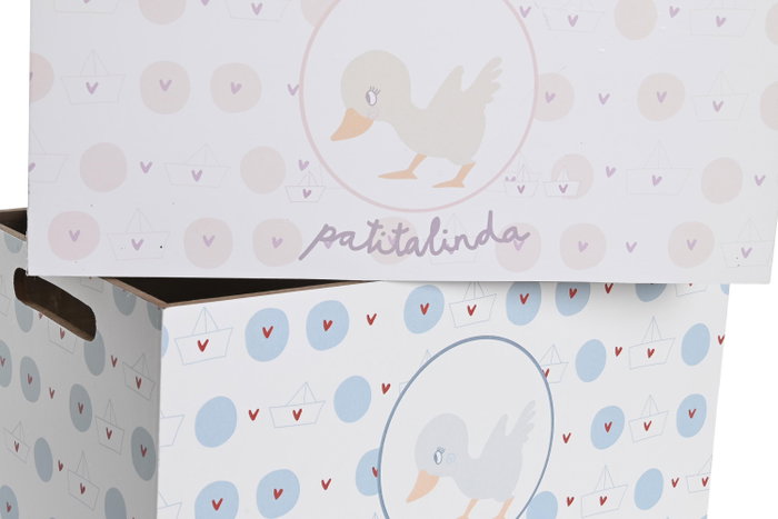 DKD Home Decor Caja MDF 36x21x18 Patitos y Mapache Surtido de 2