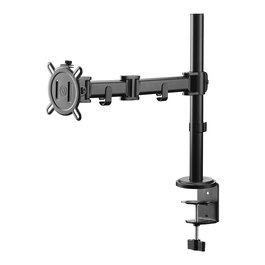 One for All Soporte Monitor Brazo Ajustable Smart Single, Capacidad 8 kg para Pantallas de 13" a 32", Montaje Pinza/Atornillado VESA 100x100, Negro, DM 2110