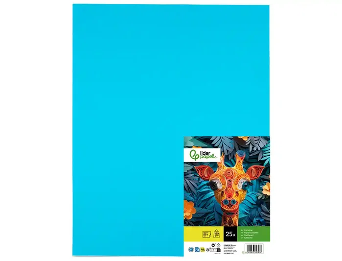 Liderpapel Cartulina Turquesa 50x65 cm 180g/m2 (25 hojas)