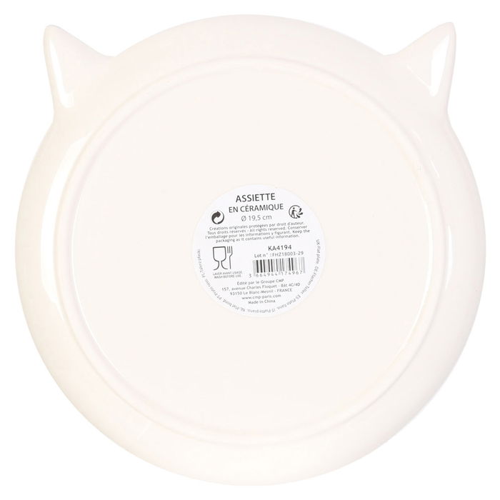 The Concept Factory Plato Cara Animal Diámetro 19,5 cm