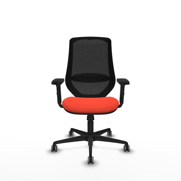 PIQUERAS Y CRESPO Silla de oficina Mardos con mecanismo Sincro, Naranja oscuro y Negro