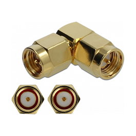 DeLOCK Adaptador SMA macho a SMA macho 90° 10 GHz Oro
