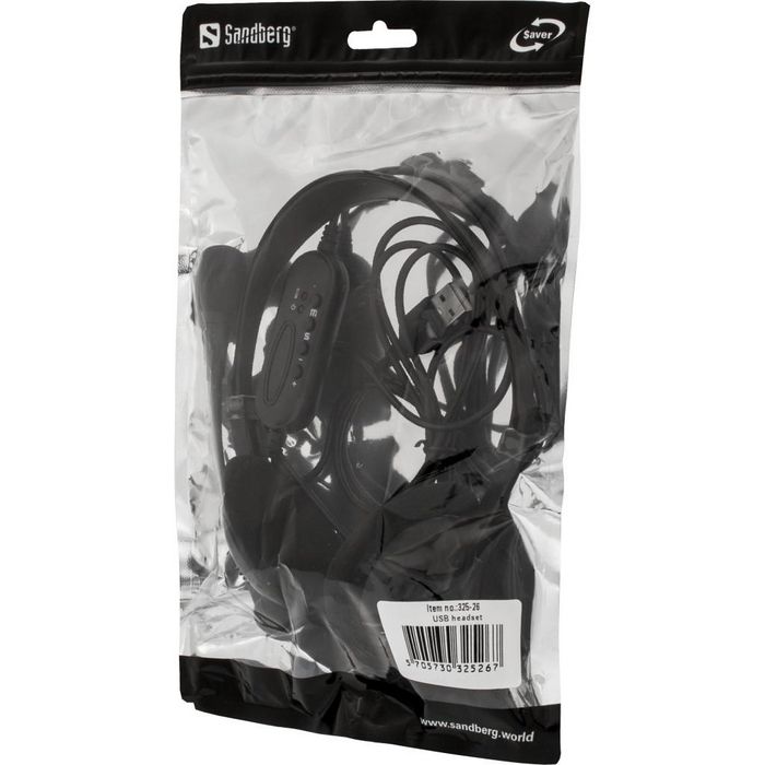Sandberg Auriculares Saver USB para PC, Control de Volumen Integrado, Perfectos para Videollamadas y Reuniones Online
