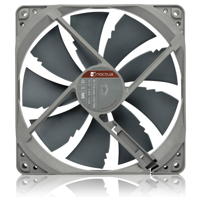 Noctua NF-P14S REDUX-1200 PWM - Ventilador para Caja de PC 140 mm, 1200 RPM, 110.3 m3/h, 19.6 dB, SSO-Bearing, 4 Pines, Color Gris