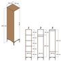 Hanah Home Armario Kumsal S Nogal 40cm Ancho x 47.5cm Alto x 201.4cm Profundo Tablero de Partículas Melamina