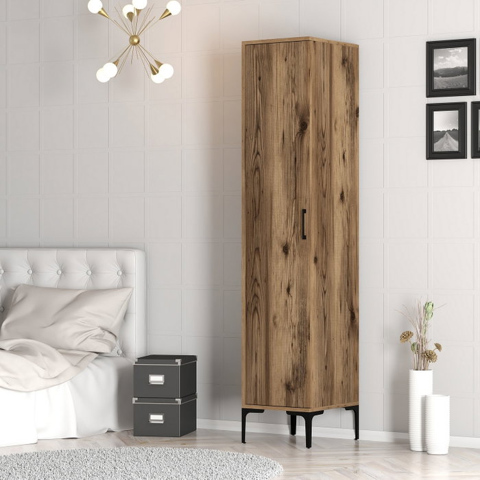 Hanah Home Armario Kumsal S Nogal 40cm Ancho x 47.5cm Alto x 201.4cm Profundo Tablero de Partículas Melamina