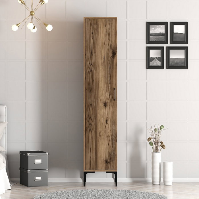 Hanah Home Armario Kumsal S Nogal 40cm Ancho x 47.5cm Alto x 201.4cm Profundo Tablero de Partículas Melamina