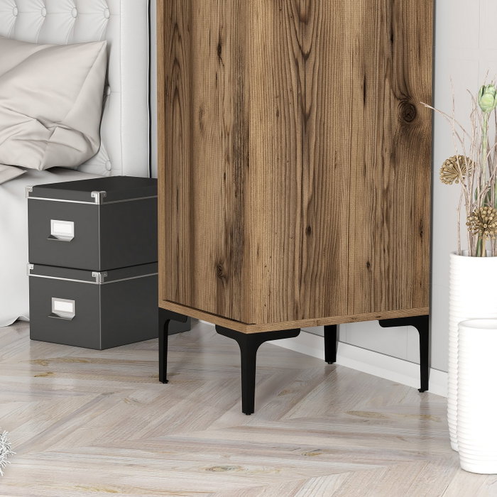Hanah Home Armario Kumsal S Nogal 40cm Ancho x 47.5cm Alto x 201.4cm Profundo Tablero de Partículas Melamina