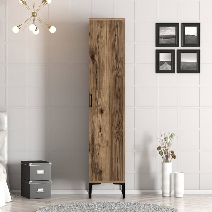 Hanah Home Armario Kumsal S Nogal 40cm Ancho x 47.5cm Alto x 201.4cm Profundo Tablero de Partículas Melamina
