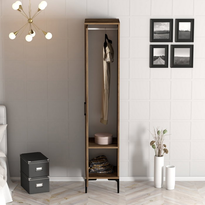 Hanah Home Armario Kumsal S Nogal 40cm Ancho x 47.5cm Alto x 201.4cm Profundo Tablero de Partículas Melamina