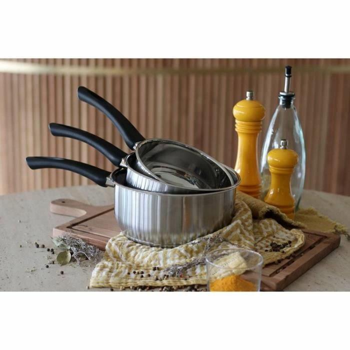 Menastyl Cacerola de Acero Inoxidable 16 cm Apta para Todo Tipo de Fuegos e Inducción Menastyl Cacerola de Acero Inoxidable 16 cm Apta para Todo Tipo de Fuegos e Inducción