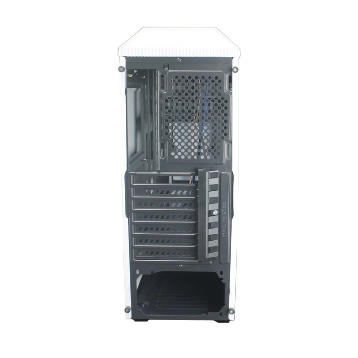 Talius Xentinel Caja Midi Tower Gaming ATX con Ventana Lateral Acrílico, USB 3.0, Iluminación LED Azul, Color Negro/Blanco
