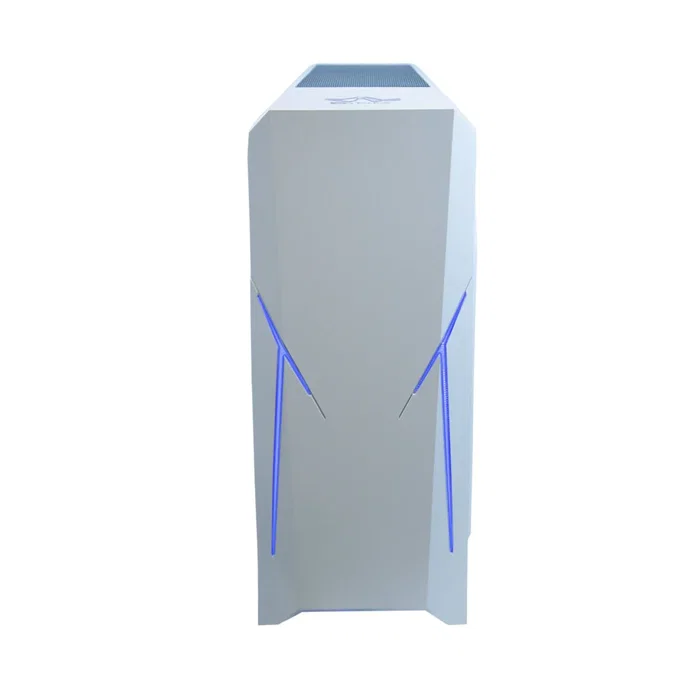 Talius Xentinel Caja Midi Tower Gaming ATX con Ventana Lateral Acrílico, USB 3.0, Iluminación LED Azul, Color Negro/Blanco