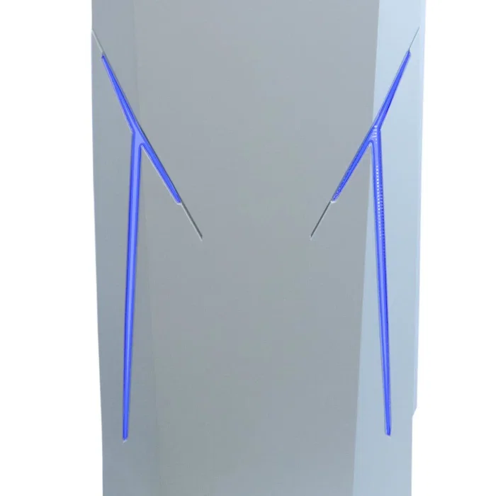 Talius Xentinel Caja Midi Tower Gaming ATX con Ventana Lateral Acrílico, USB 3.0, Iluminación LED Azul, Color Negro/Blanco