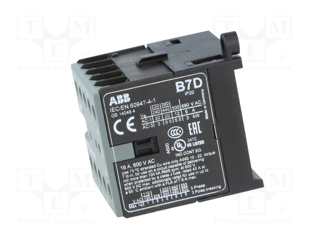ABB Contactor B7D 4-polar 12A 24VDC NO x4