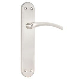 HERRAJES ALK Manilla Aluminio 241x45 Niquel Satinado Juego Puerta