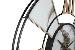 DKD Home Decor Reloj de Pared Loft Blanco Dorado Metal 142 x 9 x 142 cm