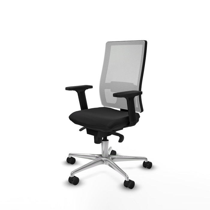 PIQUERAS Y CRESPO Silla de oficina Horna con mecanismo Sincro, Negro y Blanco