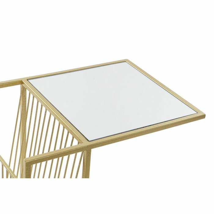 DKD Home Decor Revistero de Metal y Espejo Dorado 48x35x71 cm
