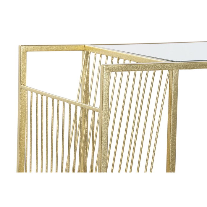 DKD Home Decor Revistero de Metal y Espejo Dorado 48x35x71 cm