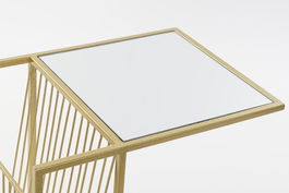 DKD Home Decor Revistero Dorado Metal y Espejo 35 x 71 x 48 cm