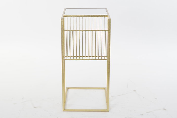 DKD Home Decor Revistero Dorado Metal y Espejo 35 x 71 x 48 cm