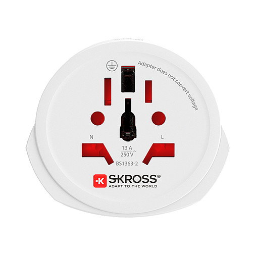 SKROSS Länderstecker World to Europe Blanco