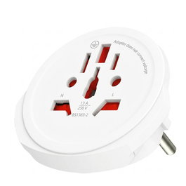 SKROSS Enchufe Universal World to Europe, Tipo A, B, I, J, L, 100-250V, 16A, Blanco