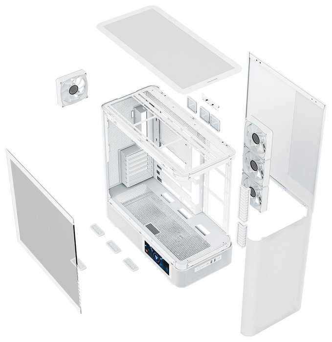 Modecom Volcano AQ400 ARGB PC Chasis Midi Tower Blanca con Pantalla LCD Modecom Volcano AQ400 ARGB PC Chasis Midi Tower Blanca con Pantalla LCD